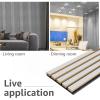 imageArt3d 4Piece Wood Slat Acoustic Panels for Stylish Decor and Noise Reduction 3D Textured Panel for Ceiling and Wall Matte BlackBrushed Silver