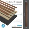 imageArt3d 4Piece Wood Slat Acoustic Panels for Stylish Decor and Noise Reduction 3D Textured Panel for Ceiling and Wall Matte BlackDark Walnut
