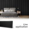 imageArt3d 4Piece Wood Slat Acoustic Panels for Stylish Decor and Noise Reduction 3D Textured Panel for Ceiling and Wall Matte BlackMatte Black