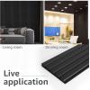 imageArt3d 4Piece Wood Slat Acoustic Panels for Stylish Decor and Noise Reduction 3D Textured Panel for Ceiling and Wall Matte BlackMatte Black