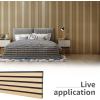 imageArt3d 4Piece Wood Slat Acoustic Panels for Stylish Decor and Noise Reduction 3D Textured Panel for Ceiling and Wall Matte BlackOak