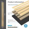 imageArt3d 4Piece Wood Slat Acoustic Panels for Stylish Decor and Noise Reduction 3D Textured Panel for Ceiling and Wall Matte BlackOak