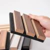 imageArt3d 4Piece Wood Slat Acoustic Panels for Stylish Decor and Noise Reduction 3D Textured Panel for Ceiling and Wall Matte BlackSamples Pack