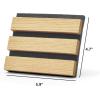 imageArt3d 4Piece Wood Slat Acoustic Panels for Stylish Decor and Noise Reduction 3D Textured Panel for Ceiling and Wall Matte BlackSamples Pack
