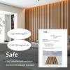 imageArt3d 4Piece Wood Slat Acoustic Panels for Stylish Decor and Noise Reduction 3D Textured Panel for Ceiling and Wall Matte BlackTeak