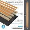 imageArt3d 4Piece Wood Slat Acoustic Panels for Stylish Decor and Noise Reduction 3D Textured Panel for Ceiling and Wall Matte BlackTeak