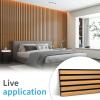 imageArt3d 4Piece Wood Slat Acoustic Panels for Stylish Decor and Noise Reduction 3D Textured Panel for Ceiling and Wall Matte BlackTeak