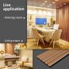 imageArt3d 4Piece Wood Slat Acoustic Panels for Stylish Decor and Noise Reduction 3D Textured Panel for Ceiling and Wall Matte BlackWalnut