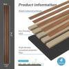 imageArt3d 4Piece Wood Slat Acoustic Panels for Stylish Decor and Noise Reduction 3D Textured Panel for Ceiling and Wall Matte BlackWalnut