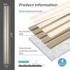 imageArt3d 4Piece Wood Slat Acoustic Panels for Stylish Decor and Noise Reduction 3D Textured Panel for Ceiling and Wall Matte BlackWhite Elm