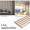 imageArt3d 4Piece Wood Slat Acoustic Panels for Stylish Decor and Noise Reduction 3D Textured Panel for Ceiling and Wall Matte BlackWhite Elm