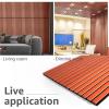 imageArt3d 4pcs107 x 8in Slat Acoustic Panel for Wall and Ceiling 3D Fluted Sound Absorbing Panel with Wood Finish OakCherry