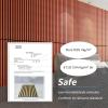 imageArt3d 4pcs107 x 8in Slat Acoustic Panel for Wall and Ceiling 3D Fluted Sound Absorbing Panel with Wood Finish OakCherry