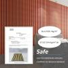 imageArt3d 4pcs107 x 8in Slat Acoustic Panel for Wall and Ceiling 3D Fluted Sound Absorbing Panel with Wood Finish OakCherry