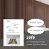 imageArt3d 4pcs107 x 8in Slat Acoustic Panel for Wall and Ceiling 3D Fluted Sound Absorbing Panel with Wood Finish OakDark Walnut