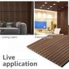 imageArt3d 4pcs107 x 8in Slat Acoustic Panel for Wall and Ceiling 3D Fluted Sound Absorbing Panel with Wood Finish OakDark Walnut