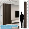 imageArt3d 4pcs107 x 8in Slat Acoustic Panel for Wall and Ceiling 3D Fluted Sound Absorbing Panel with Wood Finish OakDark Walnut