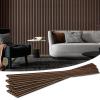 imageArt3d 4pcs107 x 8in Slat Acoustic Panel for Wall and Ceiling 3D Fluted Sound Absorbing Panel with Wood Finish OakDark Walnut
