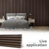 imageArt3d 4pcs107 x 8in Slat Acoustic Panel for Wall and Ceiling 3D Fluted Sound Absorbing Panel with Wood Finish OakDark Walnut