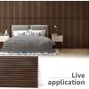 imageArt3d 4pcs107 x 8in Slat Acoustic Panel for Wall and Ceiling 3D Fluted Sound Absorbing Panel with Wood Finish OakDark Walnut