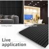 imageArt3d 4pcs107 x 8in Slat Acoustic Panel for Wall and Ceiling 3D Fluted Sound Absorbing Panel with Wood Finish OakMatte Black