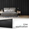 imageArt3d 4pcs107 x 8in Slat Acoustic Panel for Wall and Ceiling 3D Fluted Sound Absorbing Panel with Wood Finish OakMatte Black