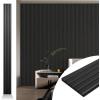 imageArt3d 4pcs107 x 8in Slat Acoustic Panel for Wall and Ceiling 3D Fluted Sound Absorbing Panel with Wood Finish OakMatte Black