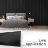 imageArt3d 4pcs107 x 8in Slat Acoustic Panel for Wall and Ceiling 3D Fluted Sound Absorbing Panel with Wood Finish OakMatte Black