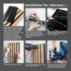imageArt3d 4pcs107 x 8in Slat Acoustic Panel for Wall and Ceiling 3D Fluted Sound Absorbing Panel with Wood Finish OakMatte Black