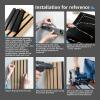 imageArt3d 4pcs107 x 8in Slat Acoustic Panel for Wall and Ceiling 3D Fluted Sound Absorbing Panel with Wood Finish OakMatte Black