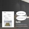 imageArt3d 4pcs107 x 8in Slat Acoustic Panel for Wall and Ceiling 3D Fluted Sound Absorbing Panel with Wood Finish OakMatte Black