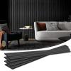 imageArt3d 4pcs107 x 8in Slat Acoustic Panel for Wall and Ceiling 3D Fluted Sound Absorbing Panel with Wood Finish OakMatte Black