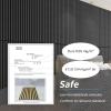 imageArt3d 4pcs107 x 8in Slat Acoustic Panel for Wall and Ceiling 3D Fluted Sound Absorbing Panel with Wood Finish OakMatte Black