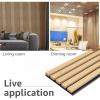 imageArt3d 4pcs107 x 8in Slat Acoustic Panel for Wall and Ceiling 3D Fluted Sound Absorbing Panel with Wood Finish OakOak