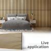 imageArt3d 4pcs107 x 8in Slat Acoustic Panel for Wall and Ceiling 3D Fluted Sound Absorbing Panel with Wood Finish OakOak