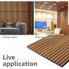 imageArt3d 4pcs107 x 8in Slat Acoustic Panel for Wall and Ceiling 3D Fluted Sound Absorbing Panel with Wood Finish OakTeak
