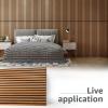 imageArt3d 4pcs107 x 8in Slat Acoustic Panel for Wall and Ceiling 3D Fluted Sound Absorbing Panel with Wood Finish OakTeak