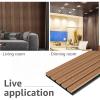 imageArt3d 4pcs107 x 8in Slat Acoustic Panel for Wall and Ceiling 3D Fluted Sound Absorbing Panel with Wood Finish OakWalnut