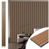 imageArt3d 4pcs107 x 8in Slat Acoustic Panel for Wall and Ceiling 3D Fluted Sound Absorbing Panel with Wood Finish OakWalnut