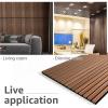 imageArt3d 4pcs107 x 8in Slat Acoustic Panel for Wall and Ceiling 3D Fluted Sound Absorbing Panel with Wood Finish OakWalnut