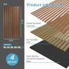 imageArt3d 4pcs107 x 8in Slat Acoustic Panel for Wall and Ceiling 3D Fluted Sound Absorbing Panel with Wood Finish OakWalnut