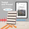 imageArt3d 4pcs107 x 8in Slat Acoustic Panel for Wall and Ceiling 3D Fluted Sound Absorbing Panel with Wood Finish OakWhite Elm