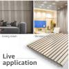 imageArt3d 4pcs107 x 8in Slat Acoustic Panel for Wall and Ceiling 3D Fluted Sound Absorbing Panel with Wood Finish OakWhite Elm