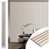 imageArt3d 4pcs107 x 8in Slat Acoustic Panel for Wall and Ceiling 3D Fluted Sound Absorbing Panel with Wood Finish OakWhite Elm