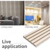 imageArt3d 4pcs107 x 8in Slat Acoustic Panel for Wall and Ceiling 3D Fluted Sound Absorbing Panel with Wood Finish OakWhite Elm