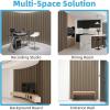 imageArt3d 5Pack Acoustic Wood Slat Wall Panel Sample  59 x 47 Inch Sound Absorbing Panels 5 ColorsEbony