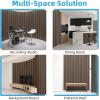 imageArt3d 5Pack Acoustic Wood Slat Wall Panel Sample  59 x 47 Inch Sound Absorbing Panels 5 ColorsWalnut