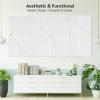 imageArt3d 6Pack SelfAdhesive Acoustic Wall Panels for Home Dcor 24 x 24 Inch Soundproofing Panels for Office Studio Bedroom  High Noise Absorption Polyester Fiber CamelWhite