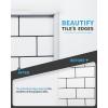 imageArt3d 76M Peel and Stick Trim for Backsplash Tile Edge SelfAdhesive Liner for Corner Decor in WhiteWhite
