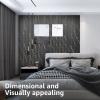 imageArt3d 8Pack 96 x 6in WPC Acoustic Slat Wall Panel for Modern Interior Decor TV Background Living Room Grey OakGranite